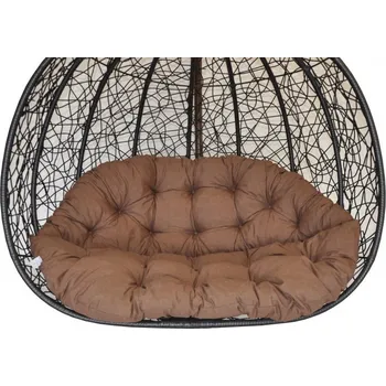 Podsedák Polstr na závěsnou houpačku Double - látka hnědý melír