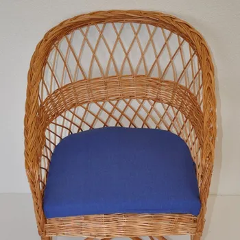 Podsedák Nábytek PEGAS Polstr na křeslo z vrbového proutí - látka tmavě modrý melír