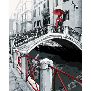 ZUTY Malování podle čísel - MILUJÍCÍ PÁR NA MOSTĚ Rozměr: 40x50 cm, Rámování: bez rámu a bez vypnutí plátna