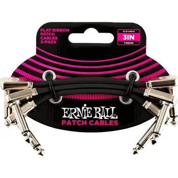 Ernie Ball 3" Flat Ribbon Patch Cable 3-Pack + prodloužená záruka 3 roky