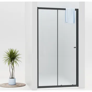 Sprchové dveře WellMall NICOL Black 95 grape Sprchové posuvné dveře do niky černé