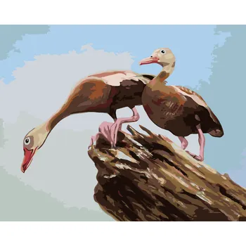 ZUTY Malování podle čísel - KACHNY NA KLÁDĚ (D. RUSTY RUST) Rozměr: 40x50 cm, Rámování: bez rámu a bez vypnutí plátna