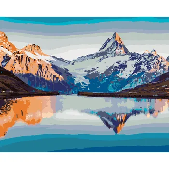 ZUTY Malování podle čísel - FANTASTICKÉ PANORAMA JEZERA BACHALPSEE VE ŠVÝCARSKU Rozměr: 40x50 cm, Rámování: bez rámu a bez vypnutí plátna