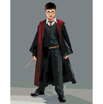 ZUTY Malování podle čísel - HARRY POTTER V HÁBITU S HŮLKOU Rozměr: 40x50 cm, Rámování: vypnuté plátno na rám