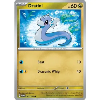 Sběratelská karetní hra Dratini 147/165 - Scarlet & Violet 151 Typ karty: Reverse Holo
