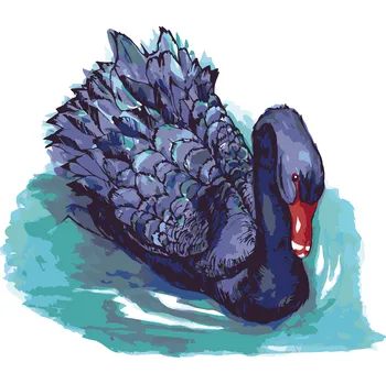 ZUTY Malování podle čísel - MODRÁ LABUŤ Rozměr: 40x50 cm, Rámování: vypnuté plátno na rám