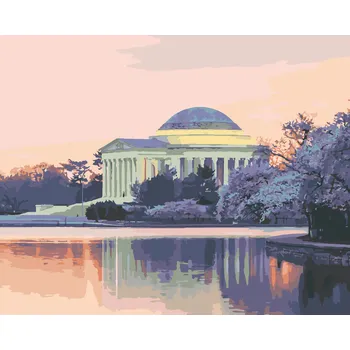 ZUTY Malování podle čísel - JEFFERSONŮV PAMÁTNÍK, USA (TED DAVIS) Rozměr: 40x50 cm, Rámování: bez rámu a bez vypnutí plátna