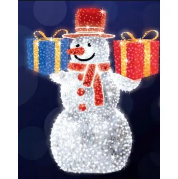 Vánoční osvětlení Polamp POL-0977M-G - 3D dekorace - Sněhulák s dárky - 250 x 185 cm