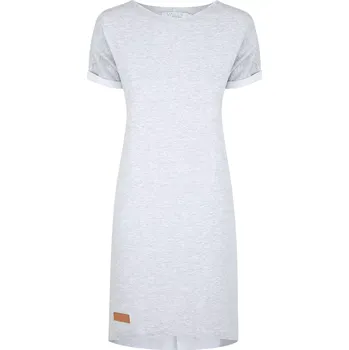 Dámské šaty Dámské teplákové šaty s krátkým rukávem DRESSY GREY - SDRKRGRS