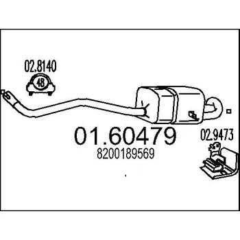 Auto-moto Zadní tlumič výfuku MTS 01.60479