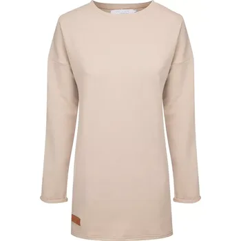 Dámské šaty Dámské teplákové mikino-šaty BASIC beige - MSBABEXL