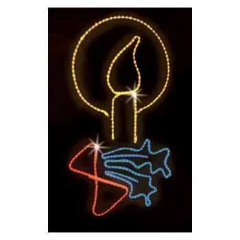 Vánoční světelný řetěz Polamp POL-0113 - 2D dekorace - Svíčka - 130 x 90 cm