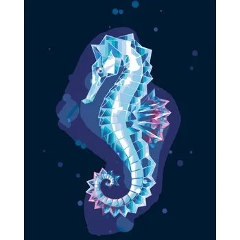 ZUTY Malování podle čísel - LEDOVÝ MOŘSKÝ KONÍK Rozměr: 40x50 cm, Rámování: bez rámu a bez vypnutí plátna