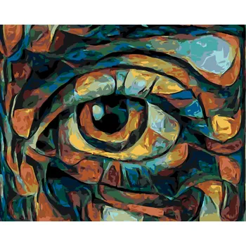 ZUTY Malování podle čísel - ABSTRAKTNÍ OKO V TMAVÝCH TÓNECH Rozměr: 40x50 cm, Rámování: bez rámu a bez vypnutí plátna