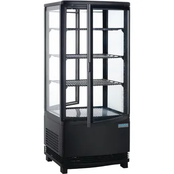 Polar chladicí vitrína s oblými dveřmi černá 86l
