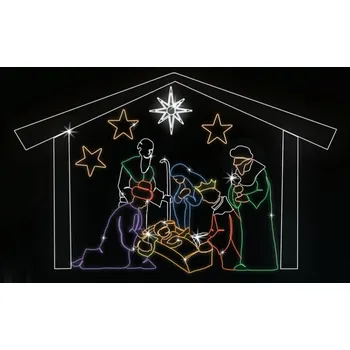 Vánoční světelný řetěz Polamp POL-1403 - 2D dekorace - Betlém - 250 x 400 cm