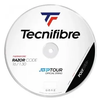Struna na výplet tenisové rakety Tecnifibre tenisový výplet Razor Code White (200 m) 1.20