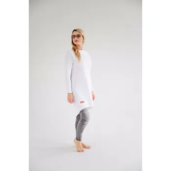 Dámské šaty Dámské teplákové mikino-šaty MAYA bílé - ČESKÁ VÝROBA - SMAWHS