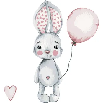 ZUTY Malování podle čísel - KRÁLÍK S BALÓNKEM Rozměr: 40x50 cm, Rámování: bez rámu a bez vypnutí plátna
