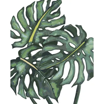 ZUTY Malování podle čísel - LISTY MONSTERY (ALEXANDRIA GILBERT) Rozměr: 40x50 cm, Rámování: bez rámu a bez vypnutí plátna