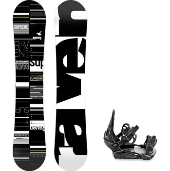 Snowboarding Snowboard komplet Raven Supreme black/green + vázání S230 black Velikost: 157 cm, Velikost vázání: M/L
