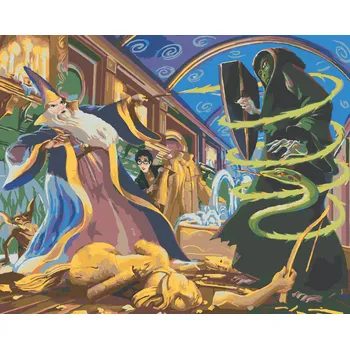 ZUTY Malování podle čísel - ALBUS BRUMBÁL A LORD VOLDEMORT (HARRY POTTER) Rozměr: 40x50 cm, Rámování: bez rámu a bez vypnutí plátna