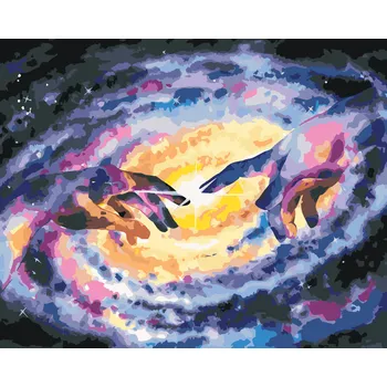 ZUTY Malování podle čísel - ABSTRAKTNÍ DLANĚ VE VESMÍRU Rozměr: 40x50 cm, Rámování: bez rámu a bez vypnutí plátna