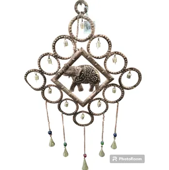 Plechová dekorace se slonem (Dekorace na zavěšení - slon, zvonek)