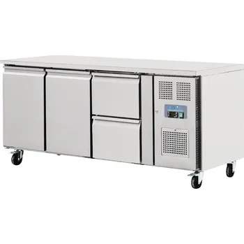 Polar dvoudveřový chladicí stůl se 2 zásuvkami 417l