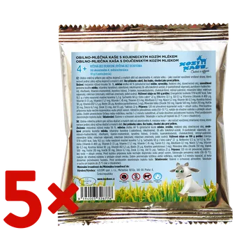 Kozí kaše pro kojence rýžová 5 porcí příkrm na cesty