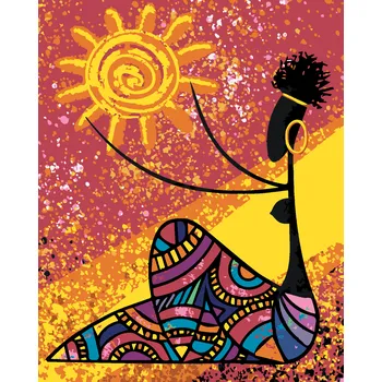 ZUTY Malování podle čísel - ŽENA DRŽÍCÍ SLUNCE Rozměr: 40x50 cm, Rámování: bez rámu a bez vypnutí plátna