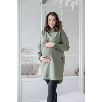 Dámská mikina Dámská tepláková mikina s kapucou BASIC khaki - MIKABAKHL