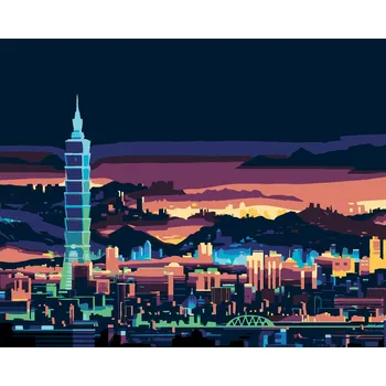 ZUTY Malování podle čísel - KRÁSNÉ NOČNÍ MĚSTO Rozměr: 40x50 cm, Rámování: vypnuté plátno na rám