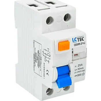 Proudový chránič LC TEC Proudové chrániče EBS9RN 1P+N Jmenovitý proud In: 25A, Typ chrániče: AC, Jmenovitý reziduální proud: 100mA