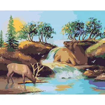 Hračka ZUTY Malování podle čísel - LOS U NAPAJEDLA (D. RUSTY RUST) Rozměr: 40x50 cm, Rámování: bez rámu a bez vypnutí plátna