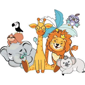 ZUTY Malování podle čísel - ŽIRAFA, SLON, LEV, KOALA, TUKAN A DALŠÍ ZVÍŘATKA Rozměr: 40x50 cm, Rámování: bez rámu a bez vypnutí plátna