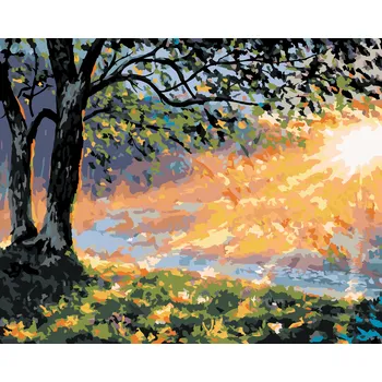 ZUTY Malování podle čísel - BRZKÉ RÁNO V LESE Rozměr: 40x50 cm, Rámování: bez rámu a bez vypnutí plátna