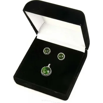 Souprava šperků Chromdiopsid sada šperků Ag 925/1000 + Rh