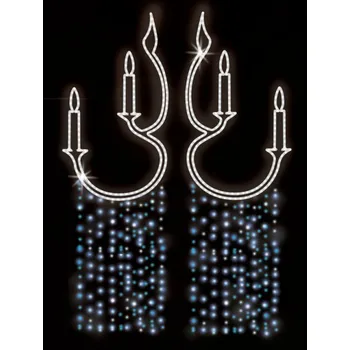 Vánoční světelný řetěz Polamp POL-0246 - 2D dekorace - Symetrické ozdoby sloupů - 200 x 125 cm