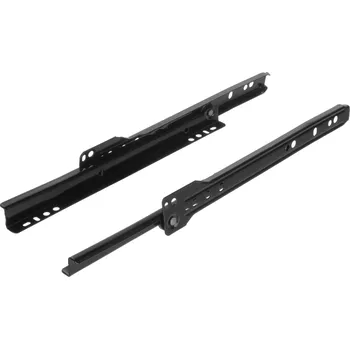 Nábytkové kování Interex Obyčejný výsuv s kolečkem - černý 250 mm