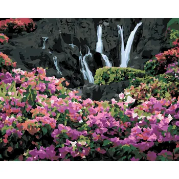 ZUTY Malování podle čísel - KVĚTINY PODÉL SPLAVU (DENNIS FRATES) Rozměr: 40x50 cm, Rámování: bez rámu a bez vypnutí plátna