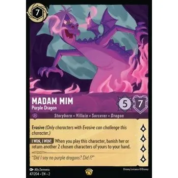 Sběratelská karetní hra ROF 047/204 Madam Mim - Purple Dragon (V.1) - Rise of the Floodborn Verze: NORMAL