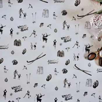 Balící papír Be Nice EKO vánoční balicí papír Přírodní světlý 68 x 98 cm