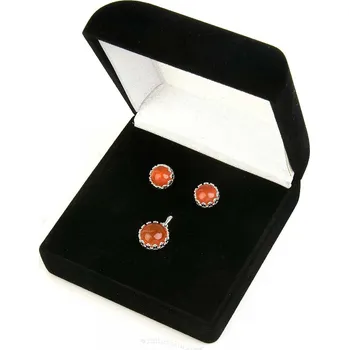 Souprava šperků Karneol dárková sada šperků Ag 925/1000 + Rh