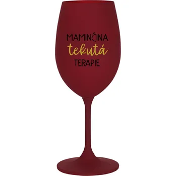Sklenice MAMINČINA TEKUTÁ TERAPIE - bordo sklenice na víno 350 ml