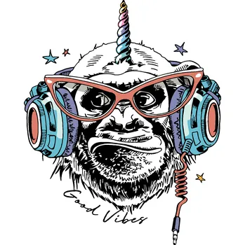 ZUTY Malování podle čísel - OPICE JAKO JEDNOROŽEC Rozměr: 40x50 cm, Rámování: bez rámu a bez vypnutí plátna