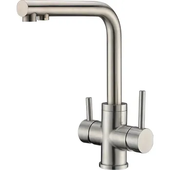 Vodovodní kohout Trojcestná kuchyňská baterie (kartáčovaný nerez)
