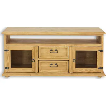 Televizní stolek Drewmax RV706 televizní stolek masiv borovice rustikal (Voskovaný borovicový nábytek)