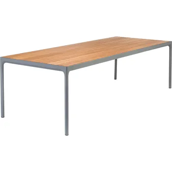 Zahradní stůl Antracitový bambusový zahradní jídelní stůl HOUE Four 210 x 90 cm