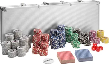 Pokerové sada tectake Pokerová sada s hliníkovým kufrem 500 dílů